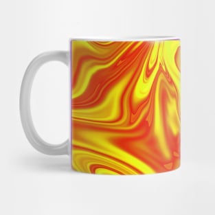 Yellow and Red Digital Fluid Art Mug